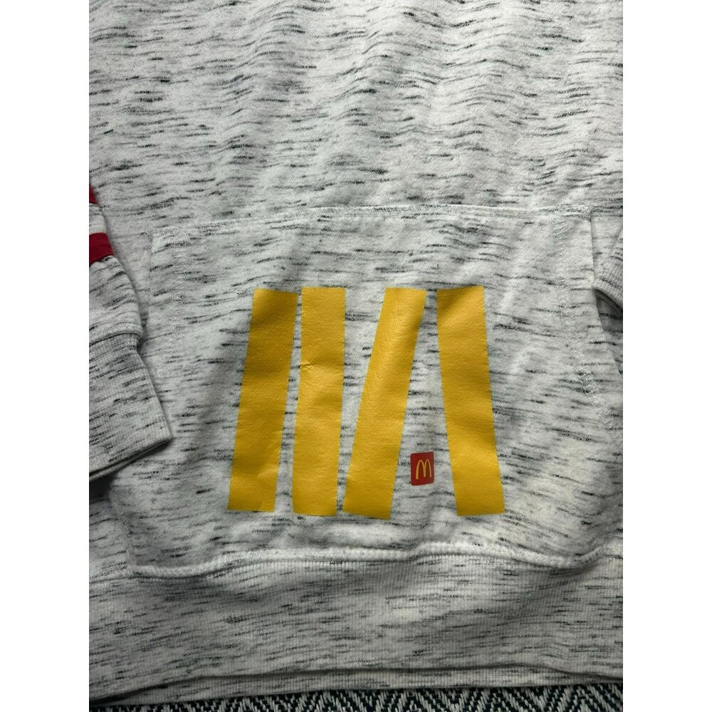 J. America Gray Pullover Hoodie With Red Drawstrings & Yellow McDonalds Logo L - Picture 4 of 5